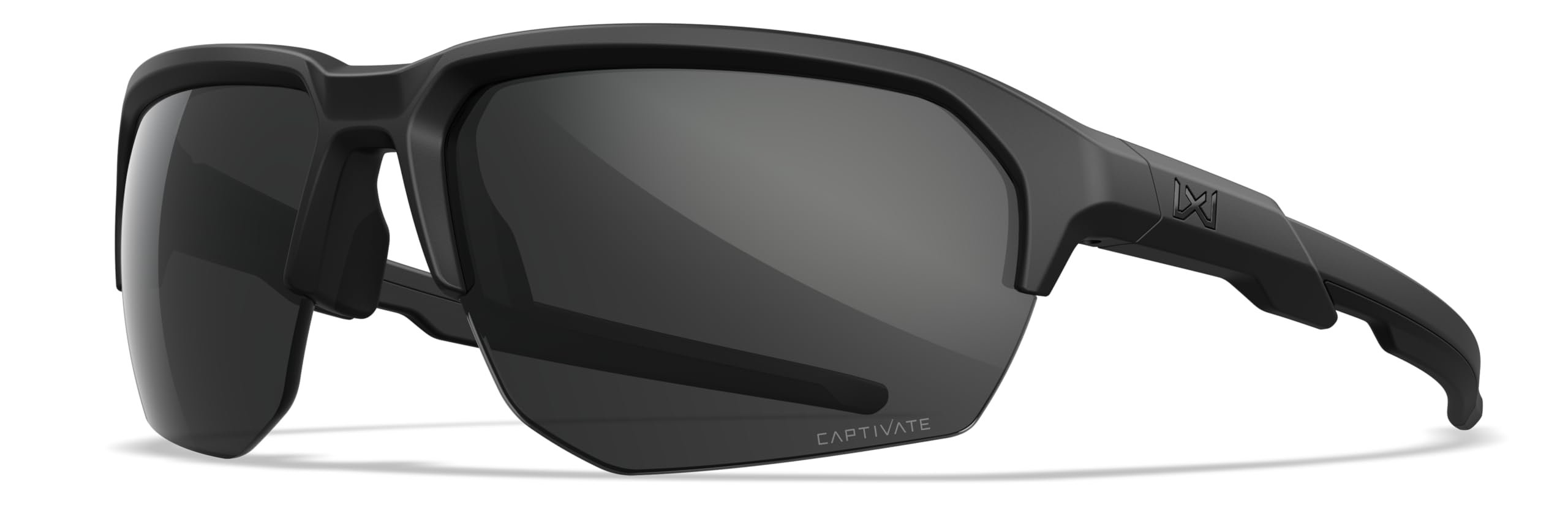 Wiley X JAKL - Gafas de sol balísticas, gafas de seguridad para hombres y mujeres, protección ocular UV para disparar y al aire libre (marco negro mate con lentes grises no polarizados CAPTIVATE™)