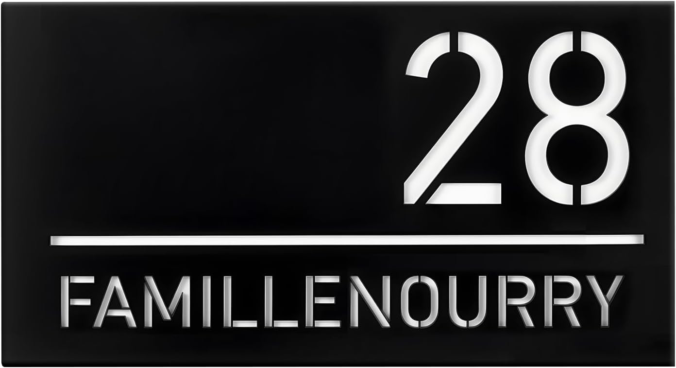 Address Plaque - Laser Cut 3d House Sign Number Wall Plaque, Custom House Number Sign for House, Apartment, Office, 911Visibility Signage, Address Plaque House for Outside Door Number with Wall Fixing