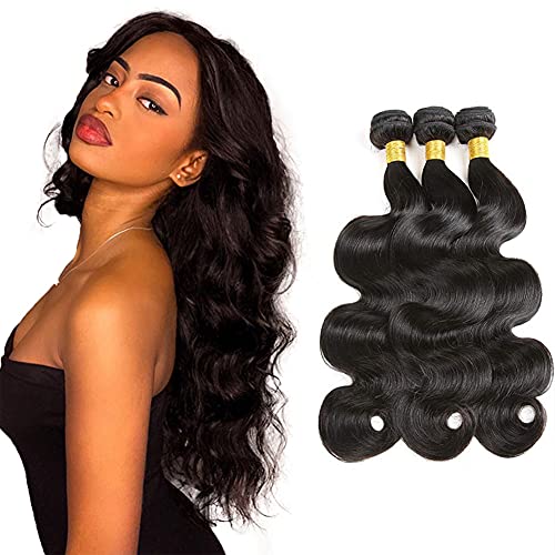 Peruvian Hair Bundles Body Wave 3 Bundles Body Wave Human Hair Unprocessed 1b Bundles Wet And Wavy 18 20 22 Inch Remy Virgin Human Hair Extensions