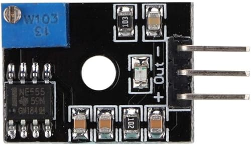 Hakeeta Módulo ajustable de salida de pulso NE555, módulo de frecuencia del generador de pulsos, generador de ABS DC 5V-15V.