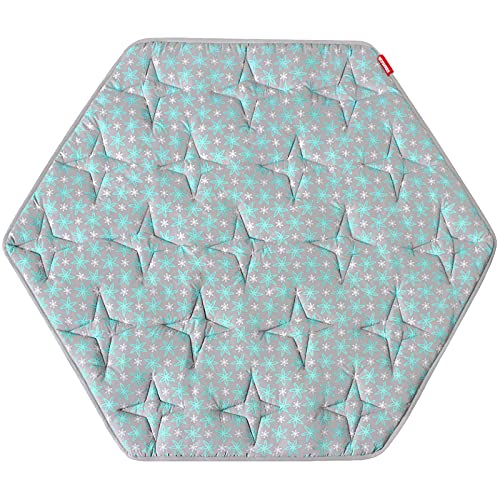 Image of Hexagon Playpen Mat Fits for Regalo Portable Play Yard Playpen 6 Panel, Hiccapop 53" PlayPod or Summer Pop ‘n Play Portable Playard, Non Slip Hexagon Baby Playmat Kids Tent Mat Lovely Flower Print