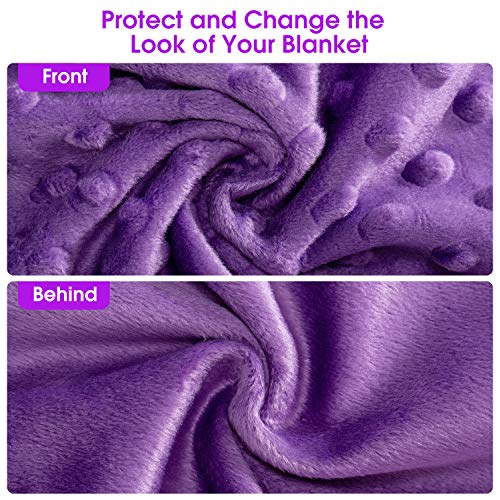 Image of Acdyion Weighted Blankets Removable Duvet Cover for Adults Twin Size (48 inchx72 inch),Heavy Blanket Duvet Cover with Soft and Comfort Minky with 12 Ties,Machine Washable Soft Weighted Blanket Cover (Purple)