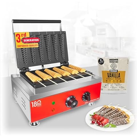 ALDKitchen Waffle Stick Maker | Nonstick Coating | Professional Waffle Iron (6 Pcs) Cover
