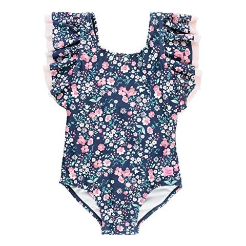 RuffleButts® Girls Moonlit Meadow Butterfly Sleeve One Piece - 3T Cover