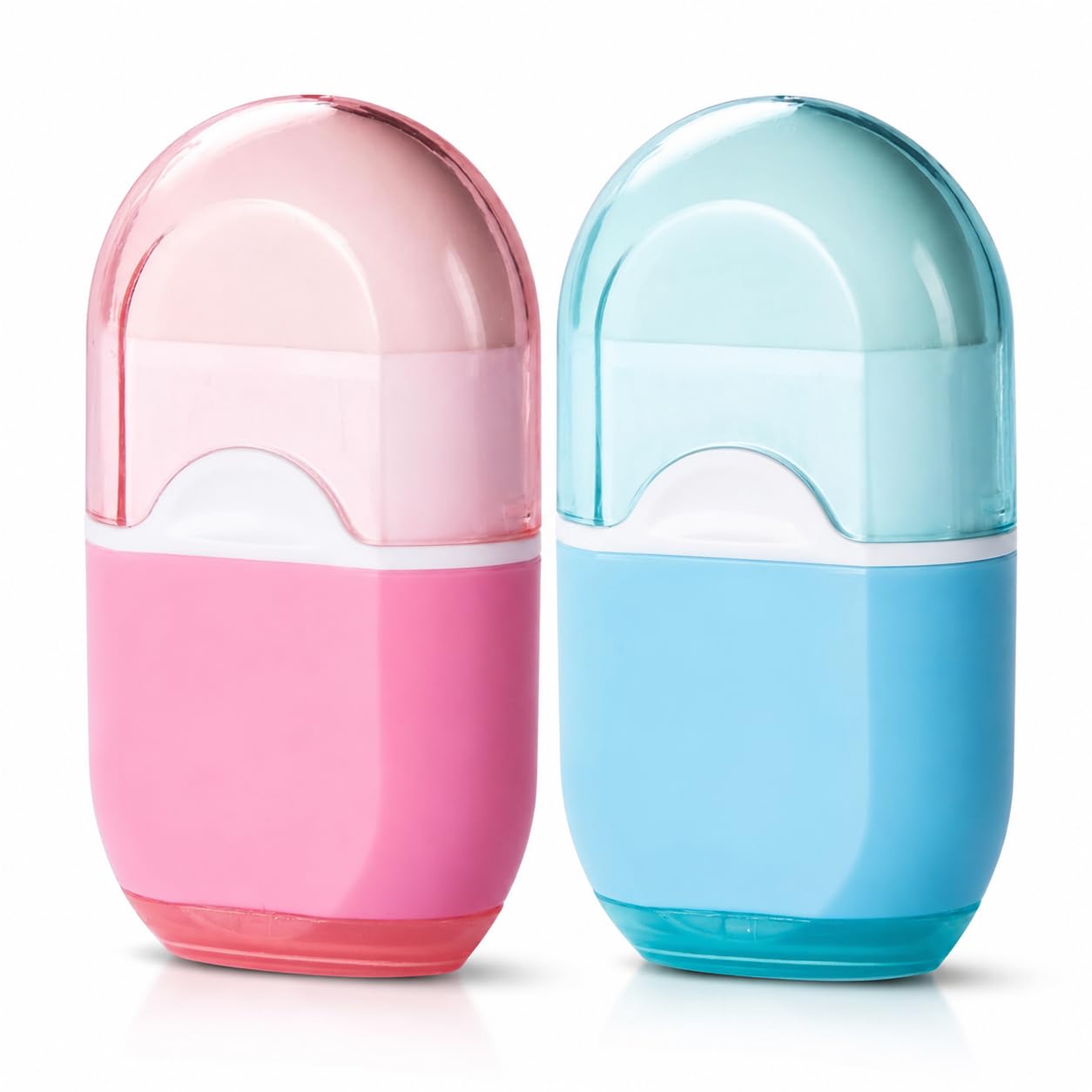 2 Pcs Pencil Sharpeners, 2-in-1 Pencil Sharpener Manual Pencil Sharpeners with Container (Color Random)
