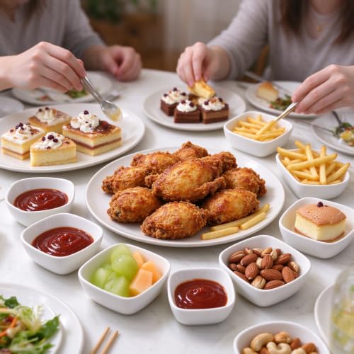 MALACASA Snackschale, MINI Dessertschalen 12er Set, 170ml Porzellan,Ø 10 cm – Ansicht 6