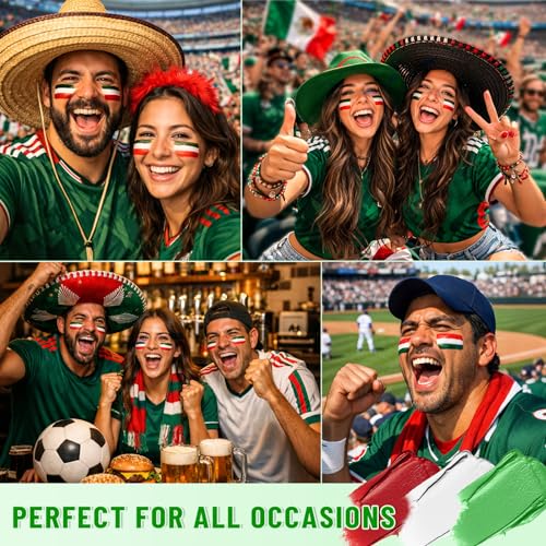Image of BADCOLOR Mexico Red White Green Face Body Paint Stick Set, Oil Based Sports Fan Makeup, Waterproof Sweatproof Cream Paint for Football, Rugby, Softball, Baseball, Lacrosse, Sports Accessories