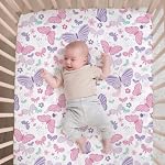 The Peanutshell 3 Ensemble de literie pour bébé en pièces pour filles - Nouveau-né, nourrisson & Ensemble de lit pour nourrisson avec feuille de lit encastrée, consolateur à volants de poussière - Chanson de papillon