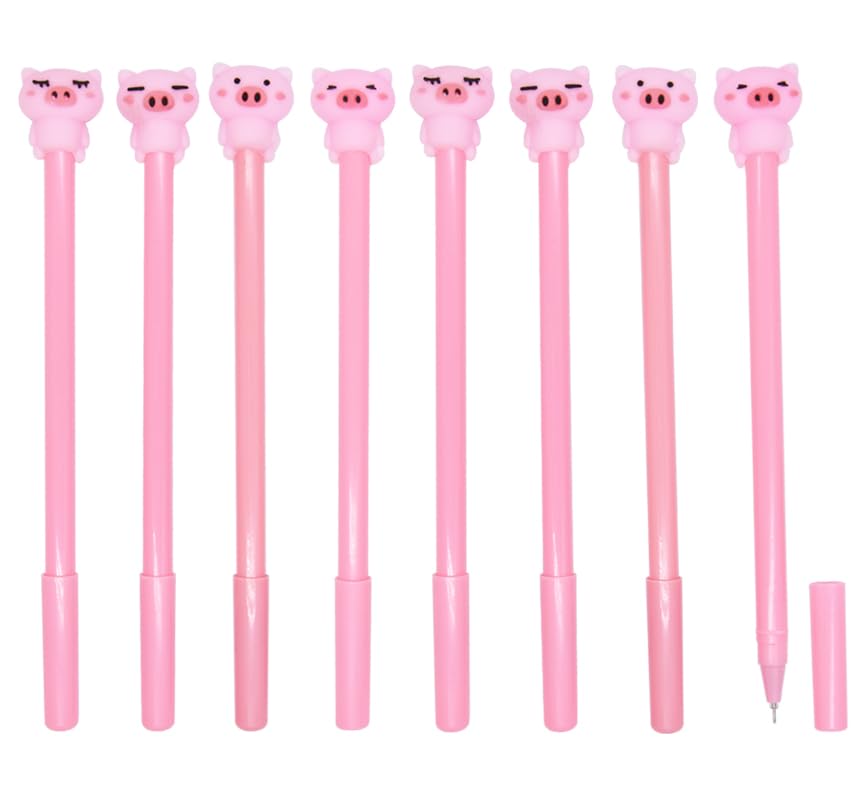 Ranvi 12 PCS Gel Ink Pens Student Stationery Office Home Office School Decoration Supplies(Pig)