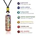 Orgonite Crystal Seven Chakra Pipe Pendant - Handmade Orgone Chakra Symbol Gemstone Necklace for Spiritual Healing, Meditation, Reiki, Gift for Men and Women