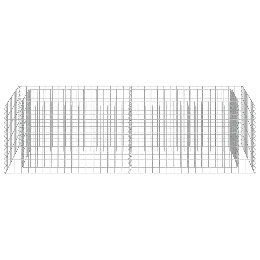 Podwyższona grządka gabionowa, stal ocynkowana, 180 x 50 x 50 cm, stabilna donica na rośliny do ogrodu i na taras, odporna na warunki atmosferyczne i nierdzewna, idealna jako doniczka na