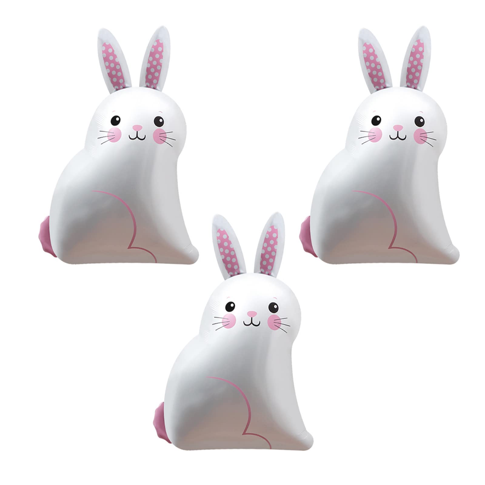 Soochat Bunny Balloons Rabbit Balloon Easter Foil Balloons for Woodland Themed Party Baby Shower Easter Birthday Party Supplies Decorations Supplies 3 Pcs