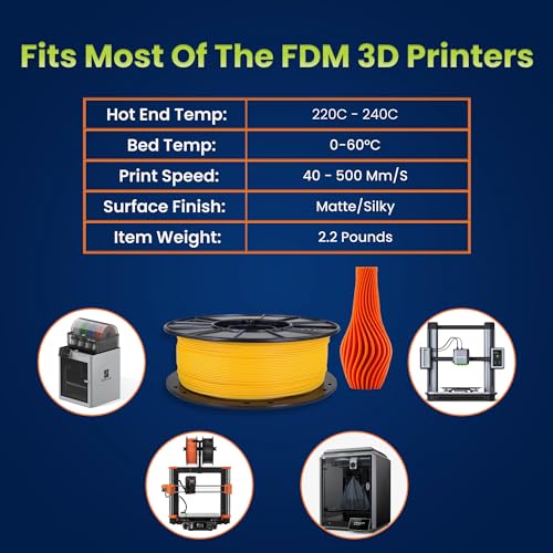Image of PLA+ Harvest Gold, 1.75mm, 1 kg + /- 0.02mm Tolerance, Made in USA, Easy to Print and Works with Most 3D Printer Brands