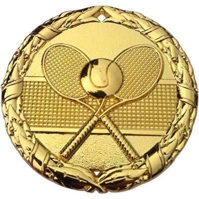 Tennis Medals (Pack of 100) Gold with Neck Red White & Blue Ribbons Award NS
