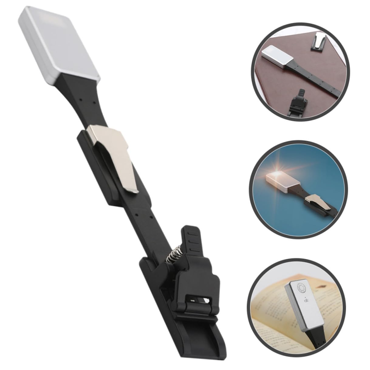 Lampada da Lettura LED Clip Magnetica, Ricaricabile Usb, Acrilico, 250mah, Portatile per Libri e Uso Notturno