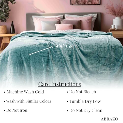 Image of ABRAZO AC Blanket | 300 GSM Lightweight Super Soft Cozy for Bed, Sofa, Couch, Travel & AC Room | Double Bed 220x240 cm | Solid Color | Breathable All-Season Comfort (Clouded Blue)
