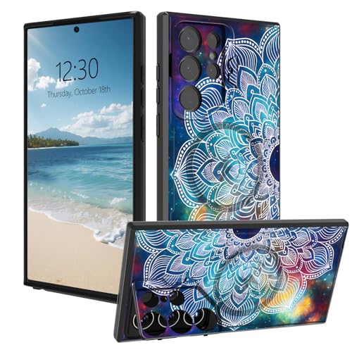 Coque Samsung S24 Ultra antichoc avec béquille cachée motif Mandala