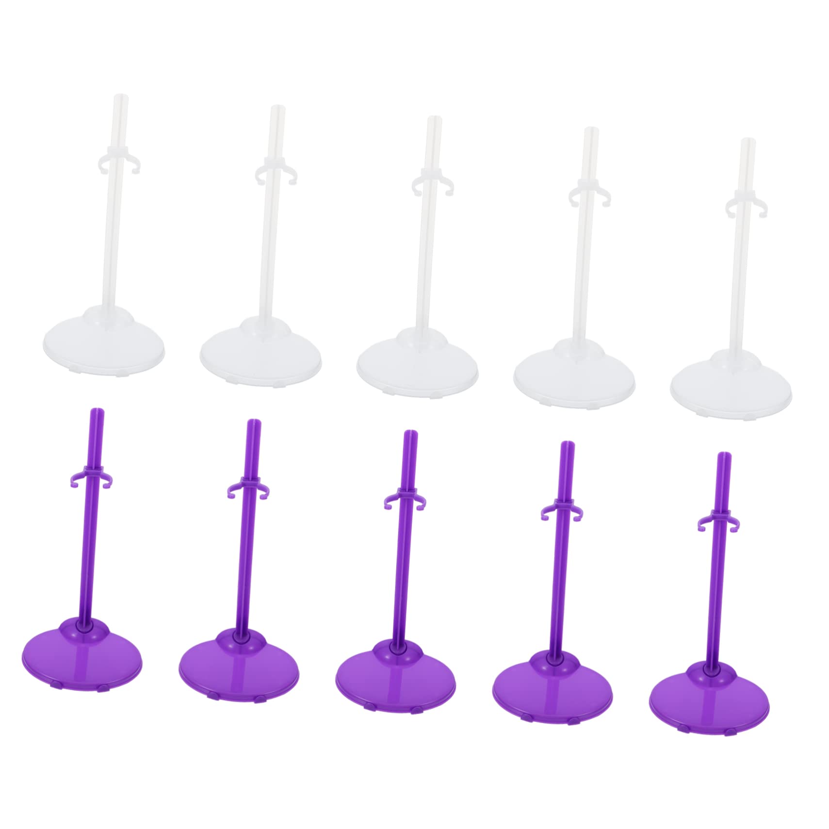 Toddmomy 20pcs Universal Dress up Doll Wedding Doll Accessories Small Large Purple Stands Sturdy Plastic Holder Racks