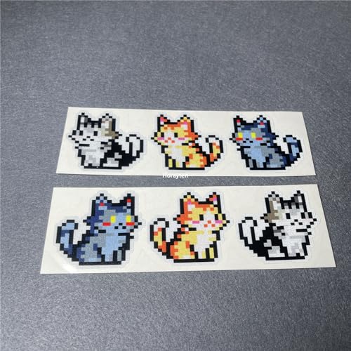 Cute Pixel Cat Peeping Cartoon Car Stickers Auto Truck Decals Motor Body Fuel Tank Vans Window Applique 1 Pair (100x30mm)
