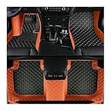 Alfombrillas Alfombrillas De Coche Cuero Tipo Clima Impermeables Juego Completo para Cadillac para XTS 2014 2015 2016 2017 2018 2019(Black and Orange)