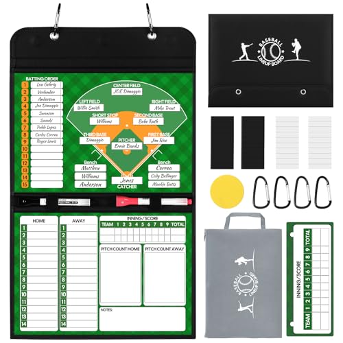Magnetic Baseball Lineup Board, Collapsible Professional Softball & Baseball Lineup Board for Dugout, Baseball...