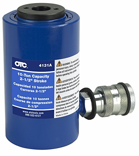 Image of OTC 4131A 10-Ton Hollow-Center 2-1 /2 inch Cylinder - Center Hole Design is Ideal for Push /Pull Applications While Allowing Cables, Screws, or Wires to Pass Through the Cylinder