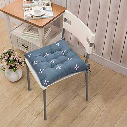 Image of COZY FURNISH Microfiber Cotton Chair Pads with Four Corner Ties 16x16(Inches) 41X41(CM) Square, Pack of 2 | Extra-Comfortable & Soft Seat Cushions | Ergonomic Pillows