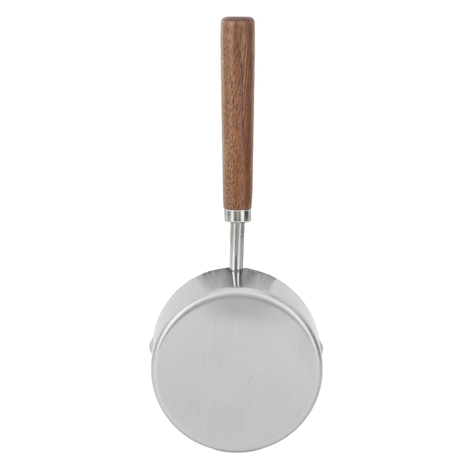 Karlak Mini Rondelek [Marka] Podgrzewacz do Masła Mlecznego Podgrzewacz do Masła Garnek Sosu Stal Nierdzewna 304 200 Ml Przenośny Uchwyt z Orzecha Włoskiego Zapobiega Oparzenio