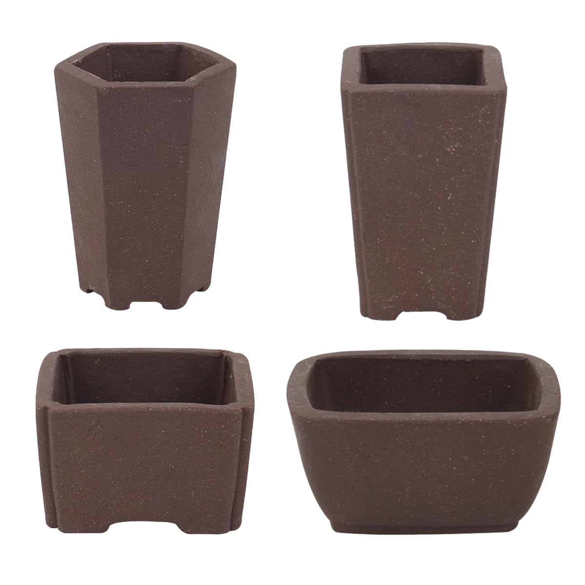 Happy Bonsai 4 pc Zisha Mini Bonsai Pots 2" Width