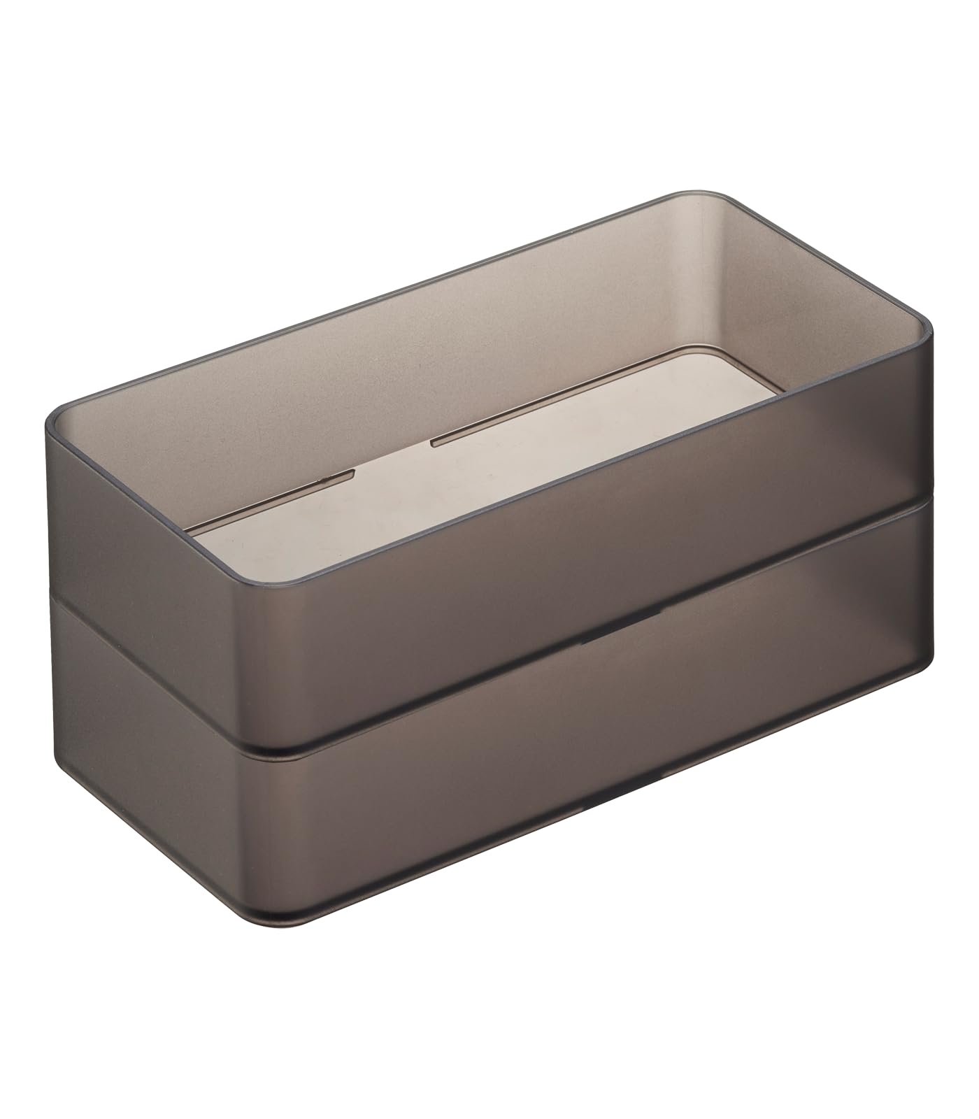 YAMAZAKI 3643 TOWER Stackable Organizer M x2 Set, black, PS Resin, Minimalist, 8 x 16 x 3.7 cm