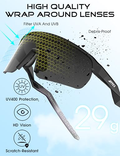Image of ATTCL Sports Sunglasses for Men Women: UV400 Protection Running Sunglasses Wrap Around Glasses for Cycling Baseball Fishing