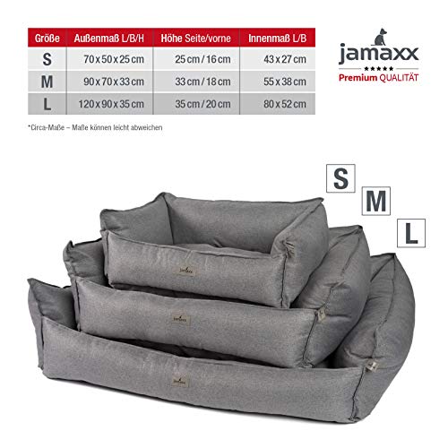 JAMAXX Premium Hundebett - Orthopädisch Memory Visco Füllung, Extra-Hohe Ränder, Waschbar, Hochwertiger Stoff mit viel Eleganz, Hundesofa PDB2018 (M) 90x70 grau