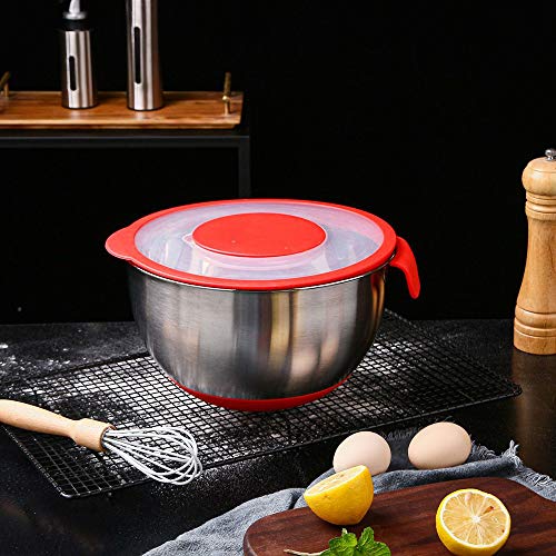 Tigela de mistura em aço inoxidável para salada Tigelas com tampa hermética com centro removível Tig