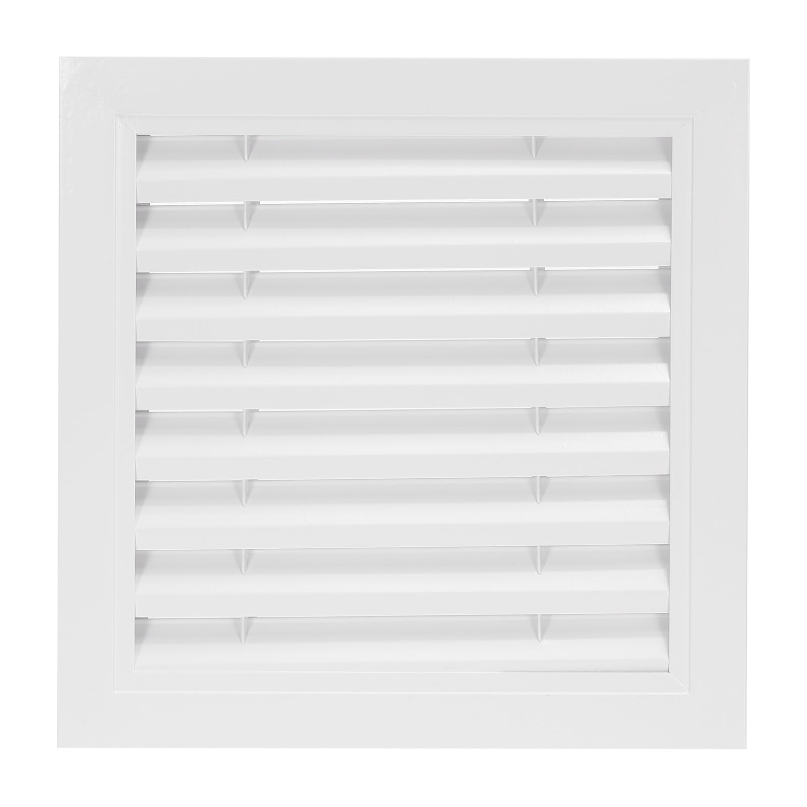 Nexarelle Aluminum Air Vent Grille, 8 x 8 Inch(Duct Opening) Exhaust Vent Cover Louvered Vent Grill for Wall Door Ceiling Cabinet Wardrobe Radiator Heating System, Matte White