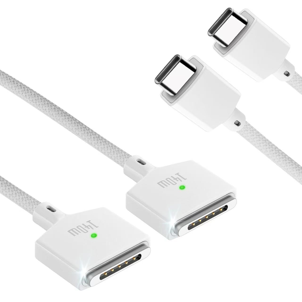 Apitiong2M/6.6FT USB C to MagSafe 3 Charging Cable, 140W PD Fast Charging, Compatible with MacBook Pro/Air, Pack of 2