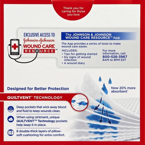 Image of Band-Aid Brand Cushion Care Non-Stick Gauze Pads, Individually-Wrapped, Medium, 3 in x 3 in, 10 ct (Pack of 2)