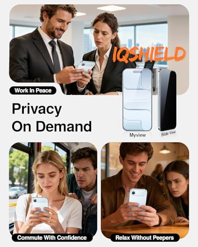 Image of IQShield My-View Privacy Screen Protector Tempered Glass Guard for iPhone Air, 9H Hardness, 2-Way Anti-Spy, Case Friendly [1 Pack]