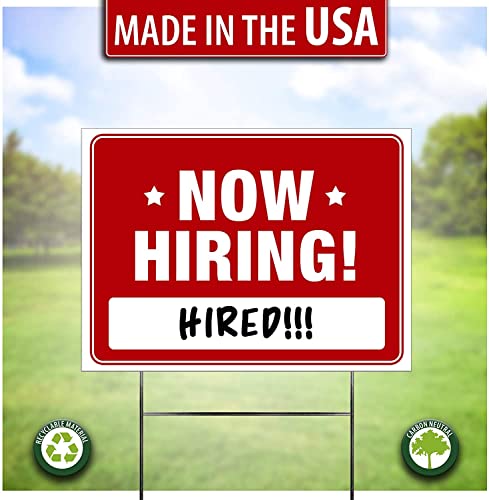 Now Hiring Signs (10 Pack) – Premium Large 24” X 18” Now Hiring Signs For Business And Stores With Stakes – Pro Double-Sided Help Wanted Signs With Directional Arrows & Heavy Duty Yard Sign Stakes… #TOP6