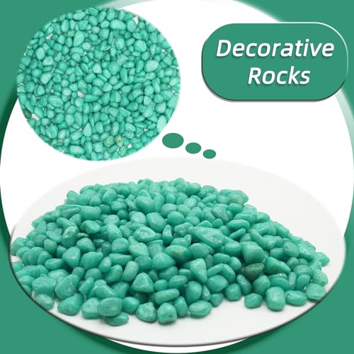 Image of Green Pebbles for Crafts, 0.9 Pound Natural Polished Aquarium Gravel, Decorative Pebbles for Indoor Plants, Turtle Tank, Vase, Succulents Cactus, Garden Landscaping