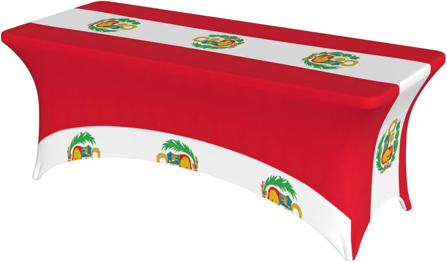 Flag of Peru Print Table Cover Rectangular Tablecloth for 6-Foot Tables for Wedding Banquets Outdoor