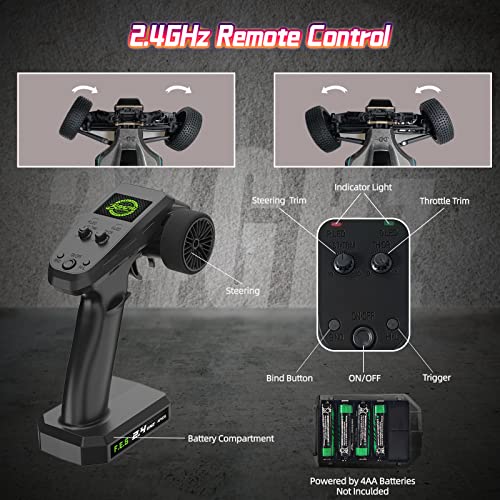 Exbonzai Remote Control Car 1/12 Hobby Rc Buggy 4Wd Rtr Off-Road Rc Drift Car For Adults High Speed Racing Rc Cars With 2 Batteries Aluminum Alloy Shock Tower, Kraze (Blue, 1/12) #TOP4