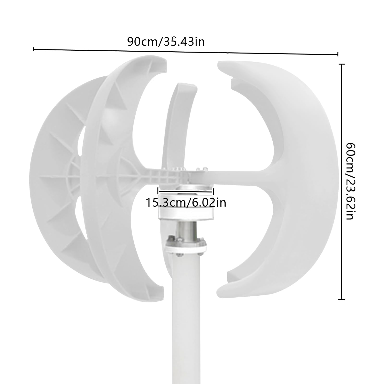 Generatore di turbina eolica, 600 W, generatore eolico 24 V con controller, generatore eolico 5 lame Helix Wind Power Turbina per balconi, roulotte, barche