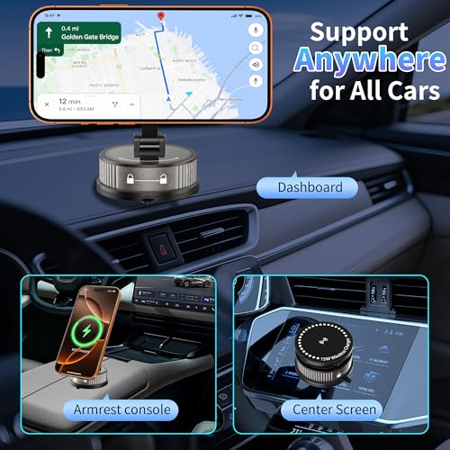 QJMSJZJFDC for MagSafe Car Mount,15W Fast Wireless Charging — view 3