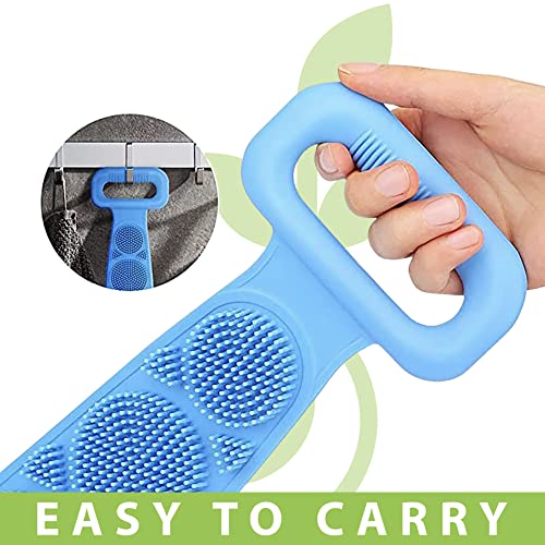 Midazzle Silicone Body Back Scrubber Double Side Bathing Brush for Skin Deep Cleaning, Dead Skin Removal Exfoliating Belt for Shower, Easy to Clean, Lathers Well for Men & Women... - Image 4