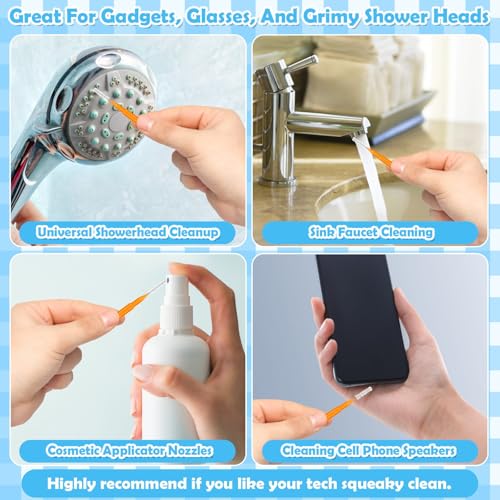 Image of 80 Pcs Multisize Shower Head Cleaner Tool, 70 Pcs Shower Head Cleaning Brush Picks for Unclogging Small Hole,10 Pcs Showerhead Clogger Removal with Storage Box for Household Bathroom(Colorful)