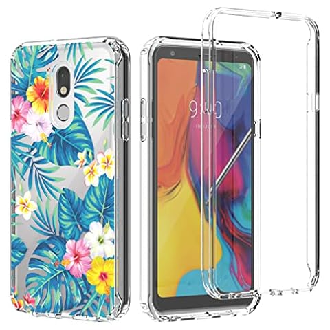 Zoeirc Case for LG Stylo 5 Case, Stylo 5V/Stylo 5X/for LG Stylo 5 Plus Clear Case for Girls, TPU 360 Full Body Shockproof Hybrid Bumper Crystal Clear Phone Case Cover for LG Stylo 5 (Flowers & Leaves) Cover