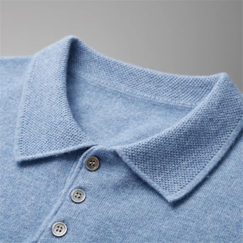Men’S Turn-Down Collar Short Sleeve Pullover Vest Business Casual Knitted 100 Cashmere Solid Color Jumper Tops4
