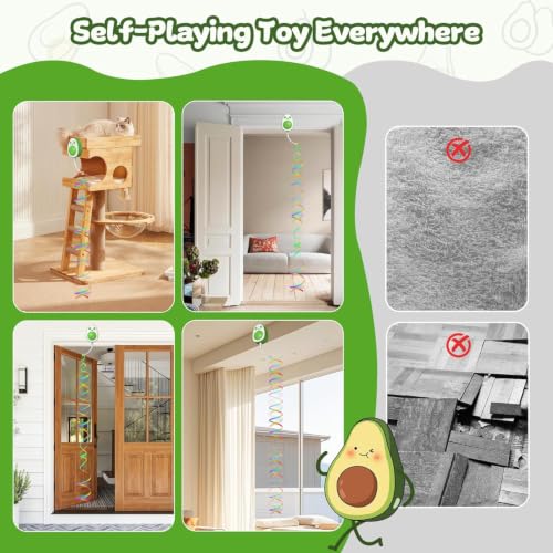 Image of Interactive Cat Toys for Indoor Cats,Electric Flying Bird & Mouse Wand Teaser, Automatic Hanging Door Frame Chase /Hunt /Exercise Stimulate Feather Cat Toy for Bored Indoor Adult & Kitten (White)