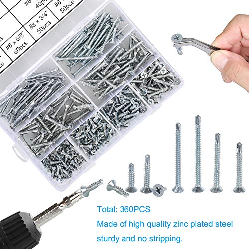 FandWay 360 pezzi M4.2 (# 8) Viti autoperforanti a...