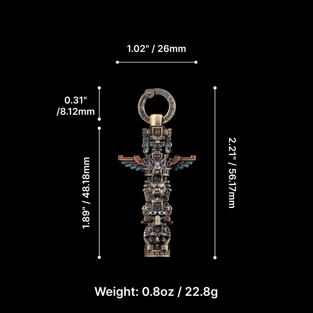 COPPERTIST.WU Maya Totem Anhänger – Handgefertigter Amulett Schmuck für Damen & Herren, Spiritueller Talisman Antike Zivilisation, DIY Totem Charm für Armbänder & Halsketten